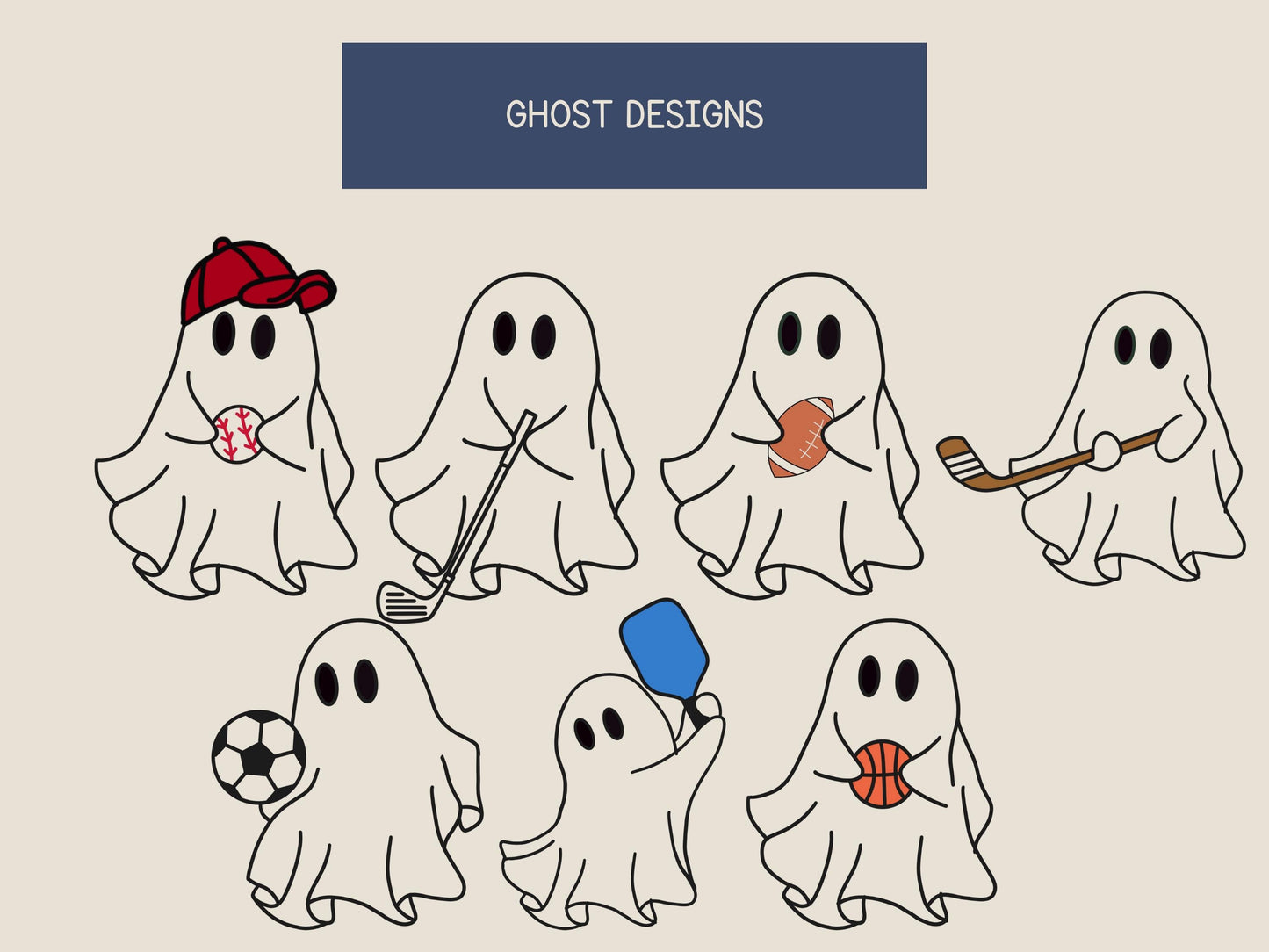 Sporty Ghost Shirt - Hand Embroidered