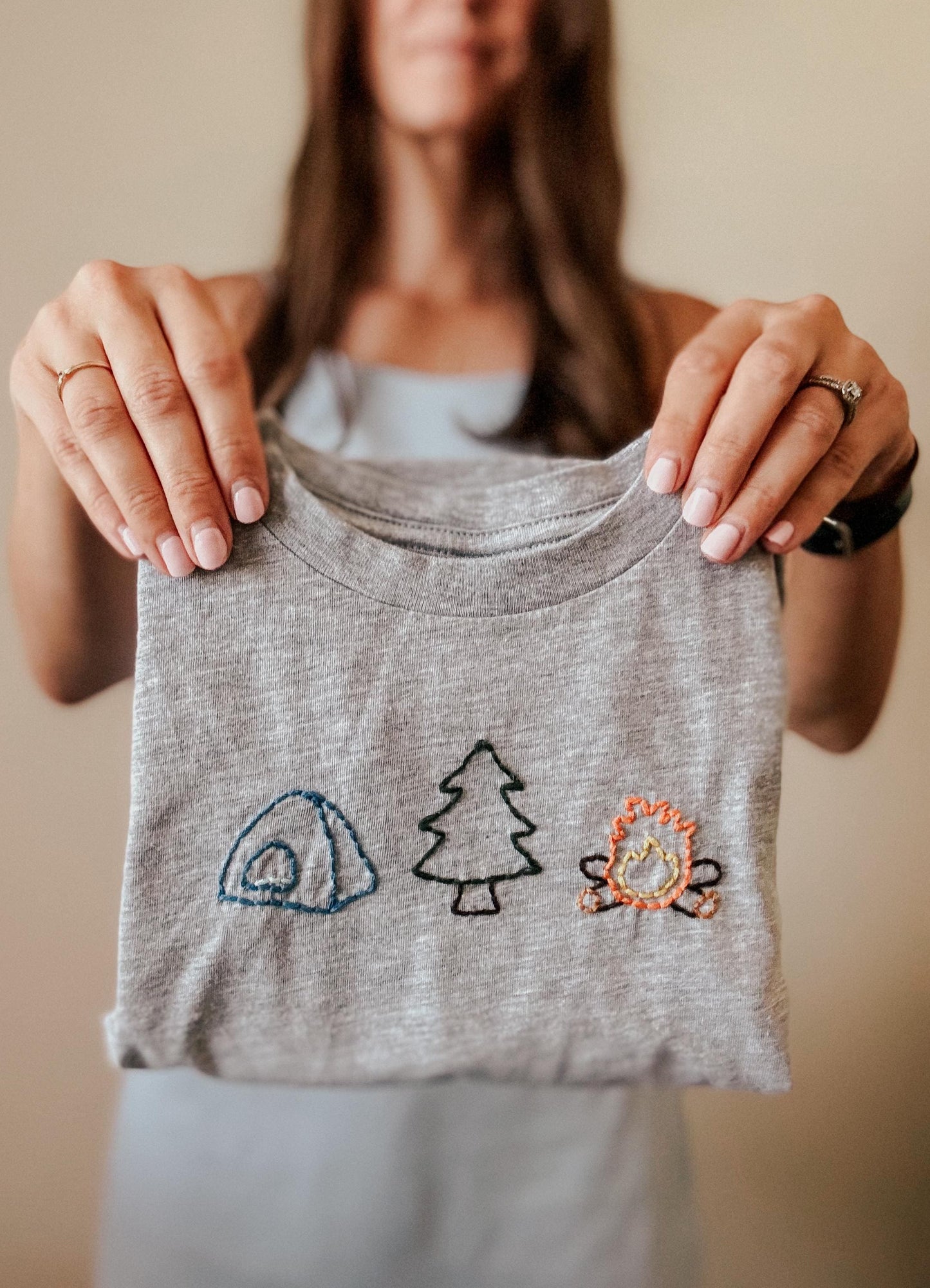 Adventure - Boys Camping Shirt - Hand Embroidered