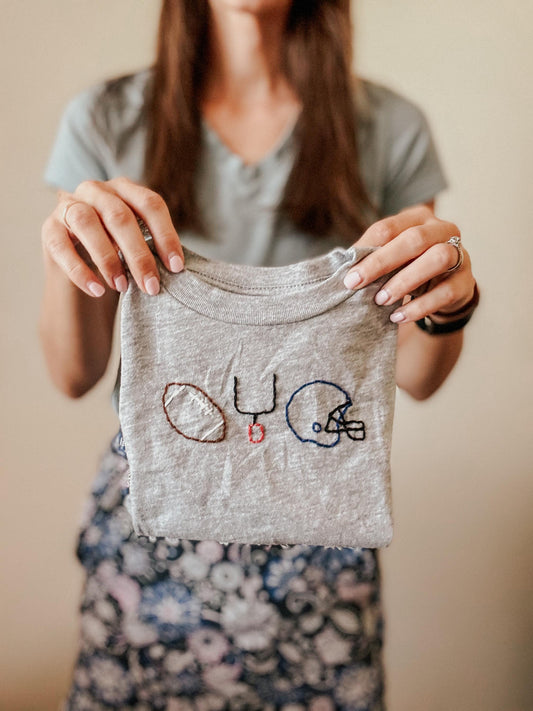 Sports - Boys Football Shirt - Hand Embroidered
