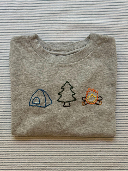 Adventure - Boys Camping Shirt - Hand Embroidered