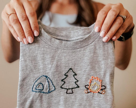 Adventure - Boys Camping Shirt - Hand Embroidered