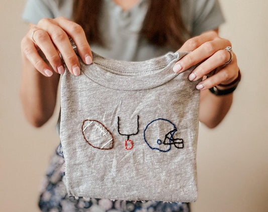 Sports - Boys Football Shirt - Hand Embroidered
